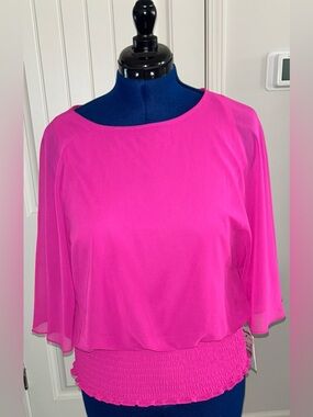 Chaus Bright Pink Women's Blouse - Elegant Boatneck Top